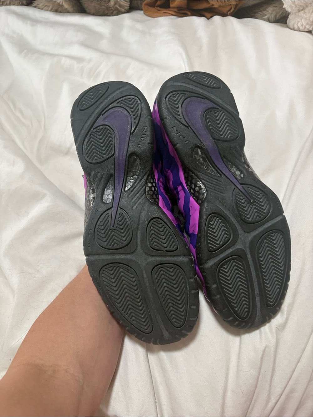 Nike' Purple Camo Foamposite Sneakers - Picture 3 of 6